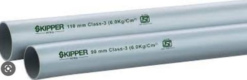 Skipper - PVC PIPE 225MM 6M CLASS 4 GREY PLAIN END (3000002883)